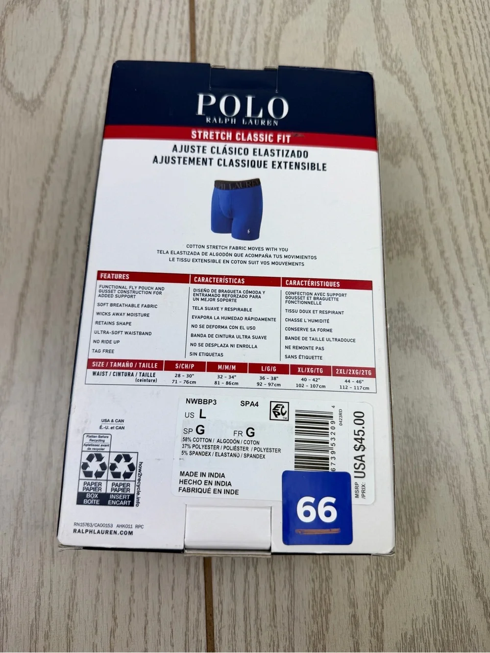 Polo Ralph Lauren Men's 3 Pack Stretch Classic Fit Boxer Briefs LRG Multi $45